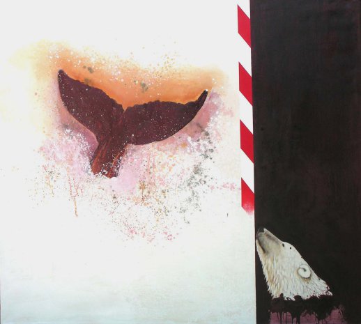 Meeting-melting point, acrylics on canvas, 180 x 200 cm, 2007