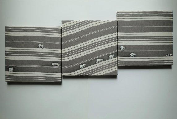 [ n°1603 A+B+C ] Triptych, 30 x 30 x 3. Acrylics on mattress canvas, 2020