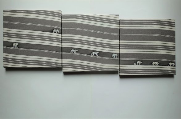 [ n°1604 A+B+C ] Triptych, 30 x 30 x 3. Acrylics on mattress canvas, 2020