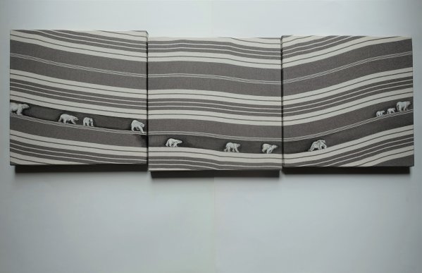 [ n°1601.A+B+C ] Triptych, 30 x 30 x 3. Acrylics on mattress canvas, 2020